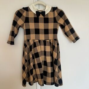 Janie and Jack Black and Tan Plaid Dress